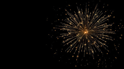 Fototapeta premium Golden firework burst night sparkle celebratory starburst minimal