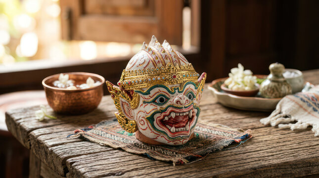 Thai traditional mask of Hanuman the monkey god.