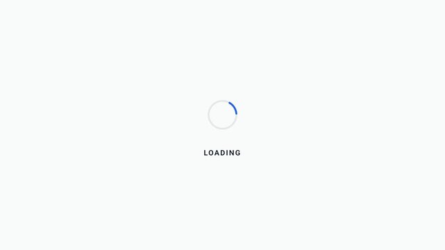 Seamless circular loading spinner animation, light theme. Minimalist loading indicator, seamless loop, white background