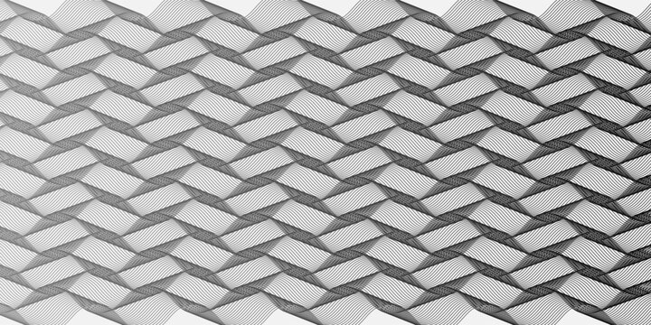 Abstract Black and White Wave Lines Vector Background with Monochrome Geometric Guilloche Pattern for Modern Corporate and Technology Design