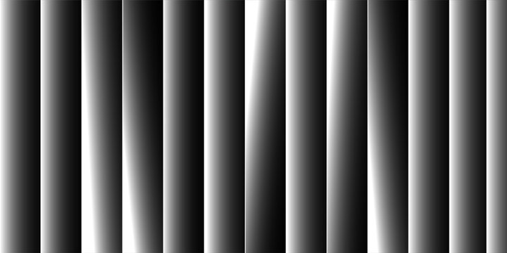 Abstract Geometric Vertical Stripes Vector Background with Monochrome 3D Soft Light Cylinder Pattern and Smooth Grey Gradient for Modern Design