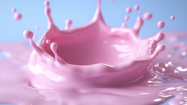 Pink liquid splash, crown shape