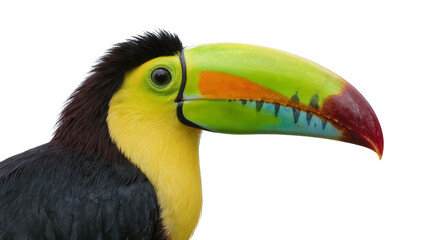 Fototapeta premium Vibrant toucan with large colorful beak, isolated on transparent background