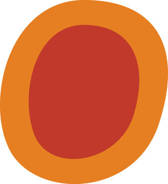 Minimalist seventies retro organic orange and red lava lamp blob shape isolated flat graphic illustration