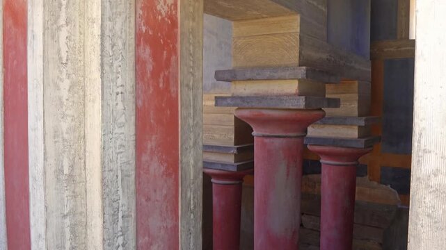 Ancient Minoan ruins at Knossos Palace in Crete, Greece