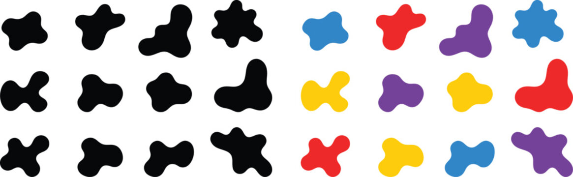 Abstract rorschach test inkblot shapes in vibrant colors psychological assessment visuals