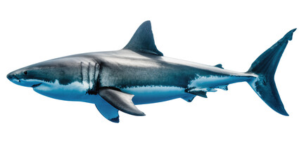 Obraz premium Great white shark swimming, isolated on transparent background