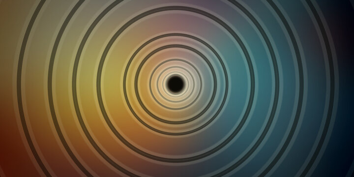 Hypnotic concentric circles with warm gold and cool teal gradient colors for wallpaper.