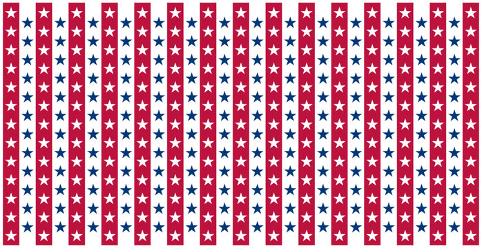American Flag Stars and Stripes Seamless Pattern Background Vector Illustration