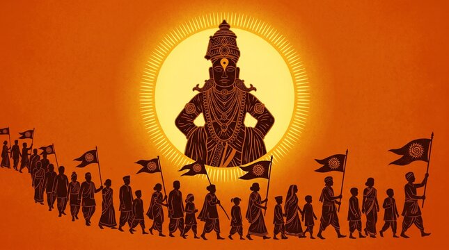 Radiant Vitthal Vitthala Vithu Mauli Pandurang Vithoba Rakhumai Ashadhi Kartiki Kamika Putrada Rama Papankusha Aja Ekadashi Celebration Illustration