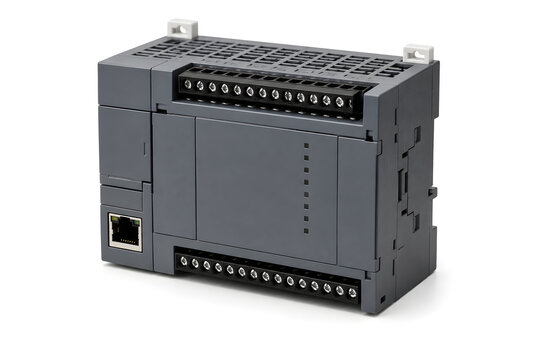 Programmable Logic Controller (PLC) Isolated on White Background