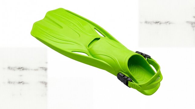 Bright green swim fin for snorkeling and scuba diving