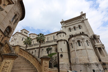 Fototapeta premium Monaco Prince's Palace stone steps balustrade architecture