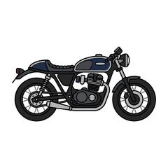 Obraz premium Detailed illustration of a classic motorcycle showcasing its sleek design and features