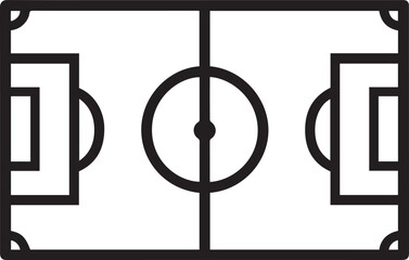 Professional soccer field top view layout showing tactical markings and goal areas. © Md Bishal