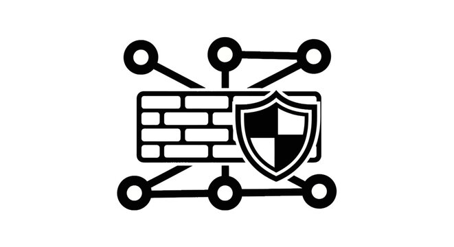 Black and white security shield icon.