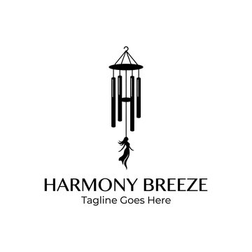 Elegant wind chime emblem for home decor, wellness, and garden lifestyle brands.