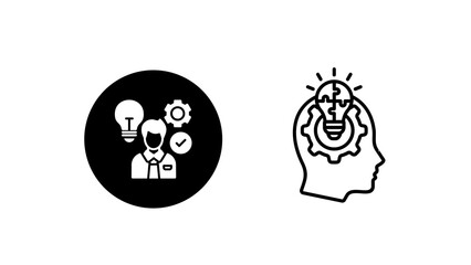 Minimal thinking icon isolated on transparent background. Modern PNG symbol for ideas, brainstorming, problem solving, UI, apps, websites and creative graphic design projects. © Yuri