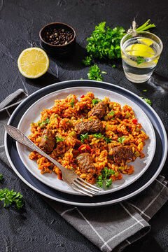 Premium US Balkan Cevapcici Beef Rice Platter