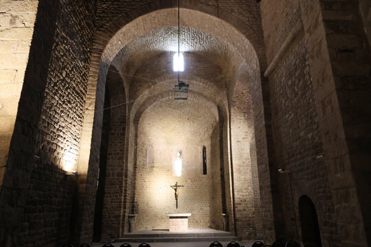 Jesus Christ on the cross in the Cathedral of Santa Maria in La Seu d&rsquo;Urgell, Spain