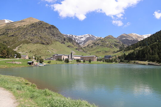 Reservoir in the beautifully situated N&uacute;ria Valley, Spain