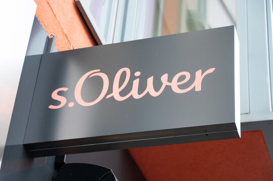 S.Oliver logo sign, german fashion company, selling apparel, shoes, accessories, jewellery, fragrances and eyewear worldwide, store in Trier, Germany