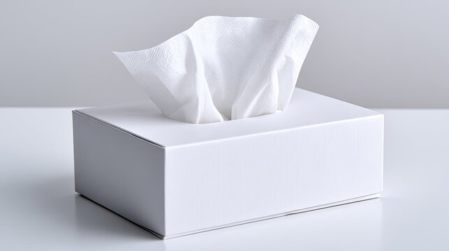 White tissue box with tissues
