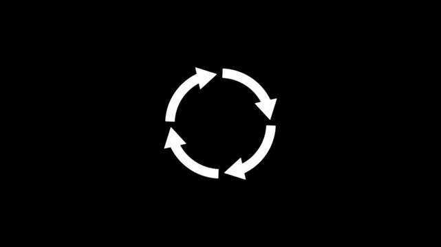 Three rotating arrow circle animation Circular Arrow Loop Animation.arrow animated circle loading icon.