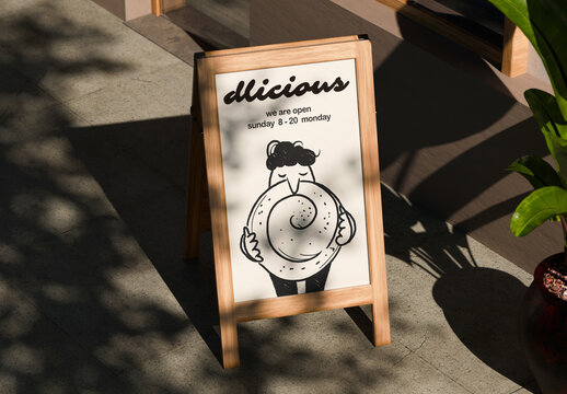 Sidewalk Sign Mockup
