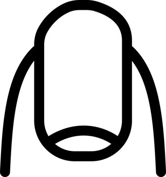 Black nail shape icon in outline and line style vector featuring square, oval, almond, coffin, stiletto, round and manicure salon designs isolated on transparent background