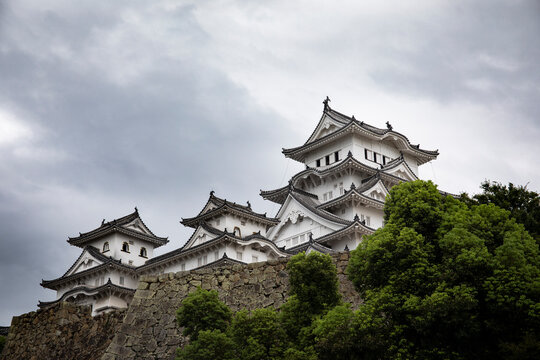 Japan, Himeji, Low angle view of castle