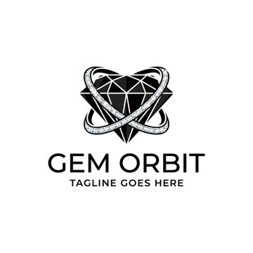 Geometric jewel icon surrounded by swirling lines, symbolizing luxury, precision, and cosmic elegance.