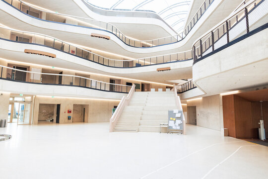 Interior of office with staircase and lobby