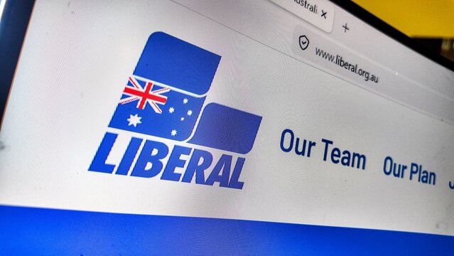  a computer screen with Liberal party australia website displayed