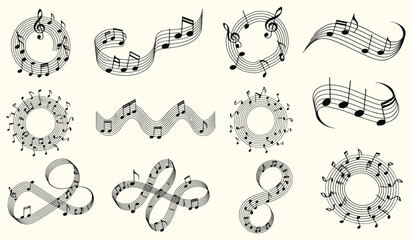 Musical Notes Flowing in Elegant Rhythmic Patterns with Subtle Background Texture © RANGER BYTE