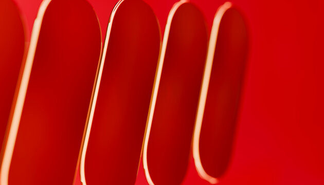 Abstract red rounded shapes form a dynamic modern background