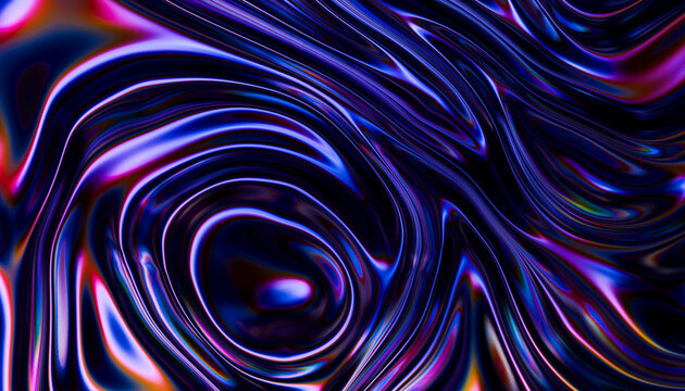 Abstract dynamic colorful metallic liquid flow pattern