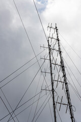Fototapeta premium Telecommunication tower transmitting radio signals on Mount Pantokrator