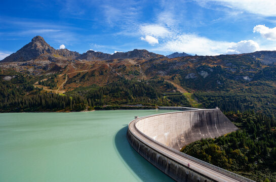 Austria, Vorarlberg, dam wall of Kops reservoir