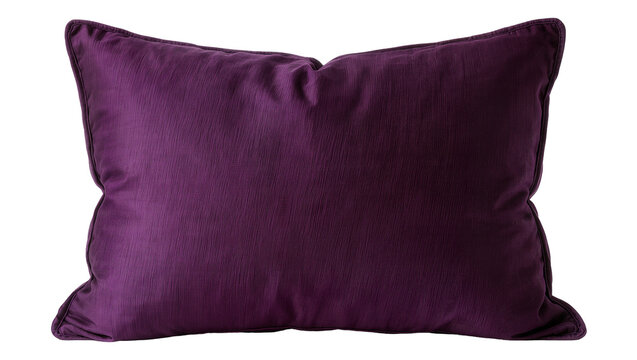 Plush velvet throw pillow with textured surface, isolated on transparent background