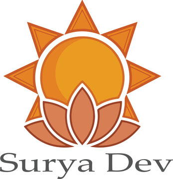 surya dev logo icon vector  white background .