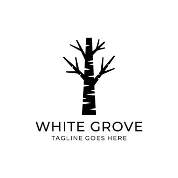 Stark black and white tree icon representing nature.