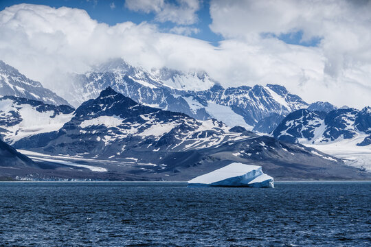 Sub-Antarctica, Antarctica, Georgia Islands, snow-capped mountains, icebergs, ocean, and natural scenery