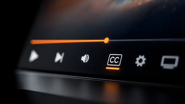 Macro Video Player Interface With Closed Captions Control