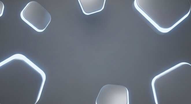 Abstract Geometric Light Shapes on Dark Background.