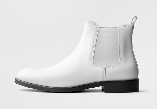 Elegant White Leather Boot Mockup PSD
