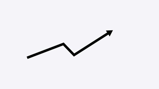 Upward Zigzag Arrow Icon Set | Growth Trend Arrow Vector