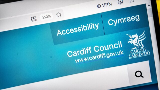 a computer screen with city of cardiff council uk wales website displayed