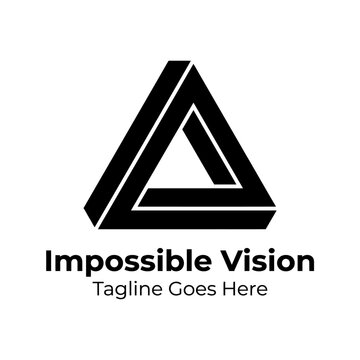 Paradoxical optical illusion geometry icon for consulting, architecture, or high-tech innovation branding.