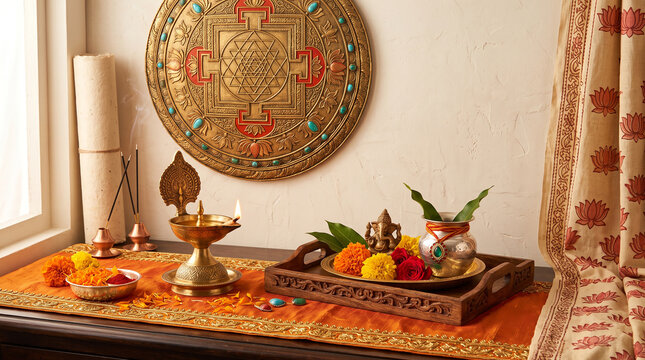 Vedic Natal Chart in Bright Interior